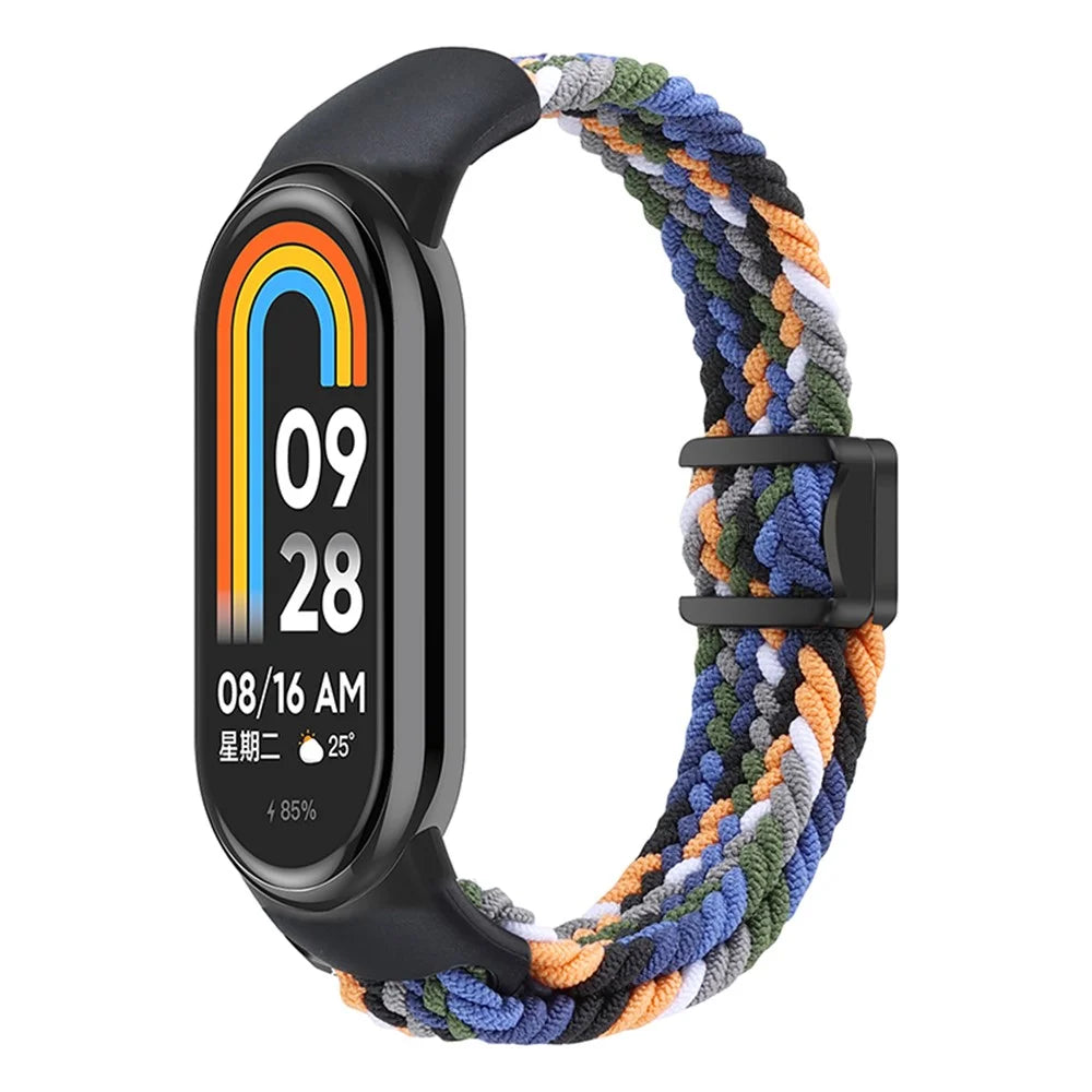 Magnetic Braided Nylon Strap for Xiaomi Smart Band 9 NFC / 9 / 8 NFC / 8 Replacement Watch Band - Denim Color - 2