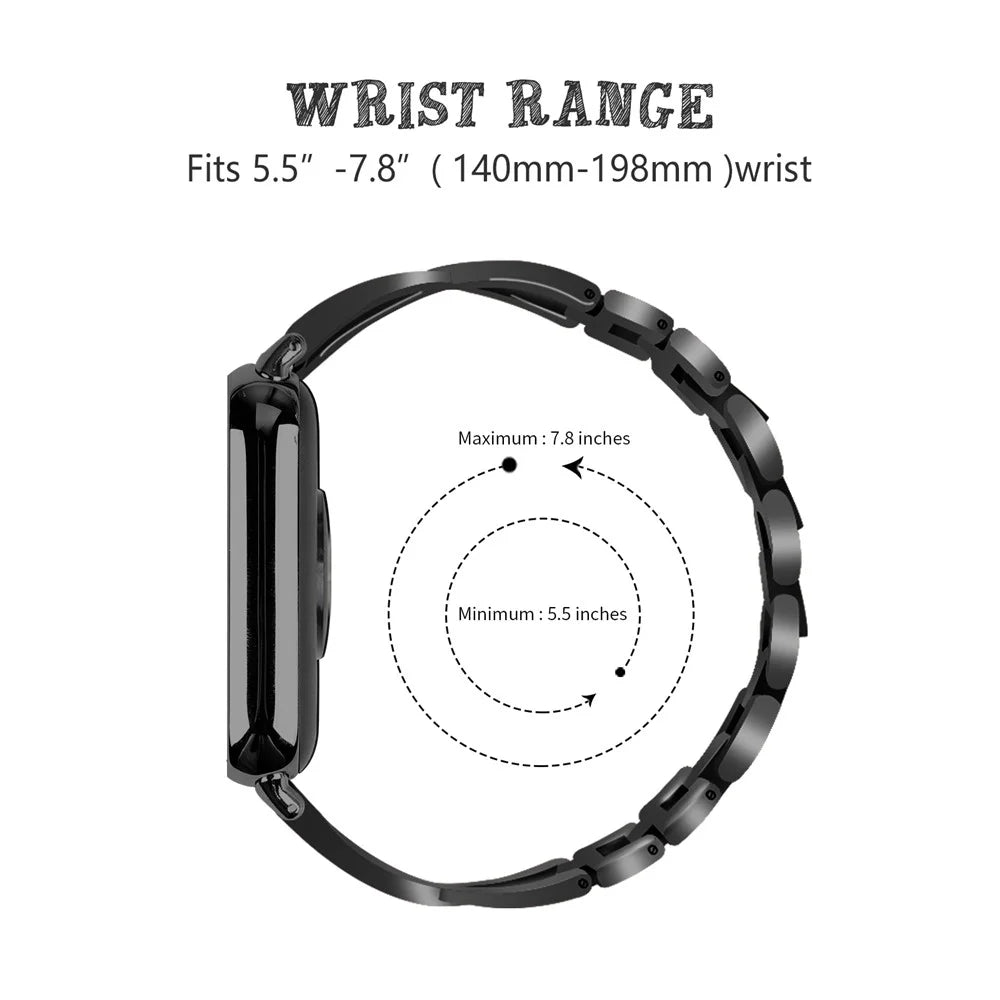 For Xiaomi Smart Band 10 Pro / 9 Pro / 8 Pro / Redmi Watch 6 / 5 / 4 Zinc Alloy Rhinestone Decor Watch Strap - Black - 5