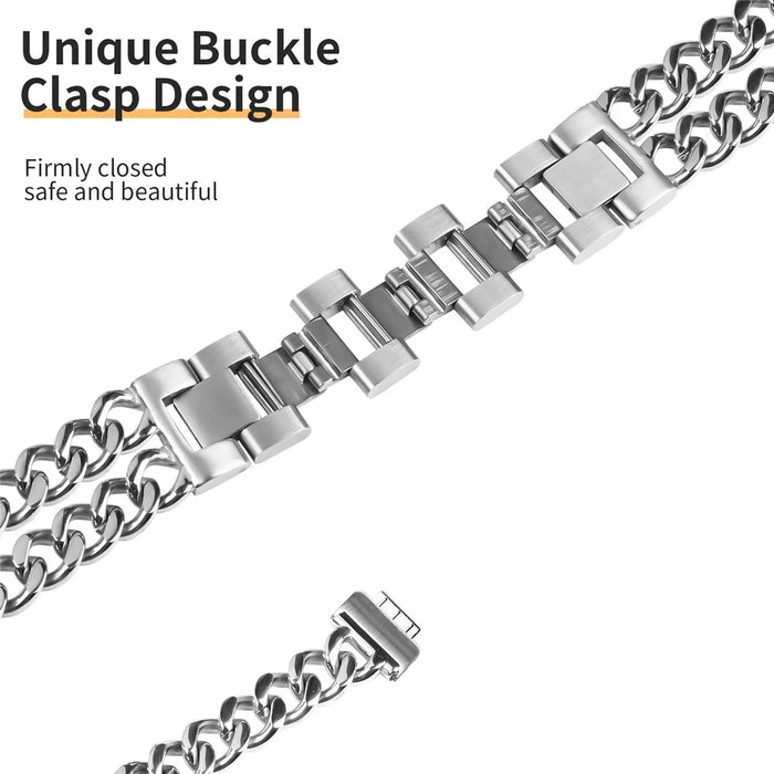 For Fitbit Inspire / Inspire HR / Inspire 2 Circle Design Stainless Steel Watch Bracelet Strap - Silver - 2