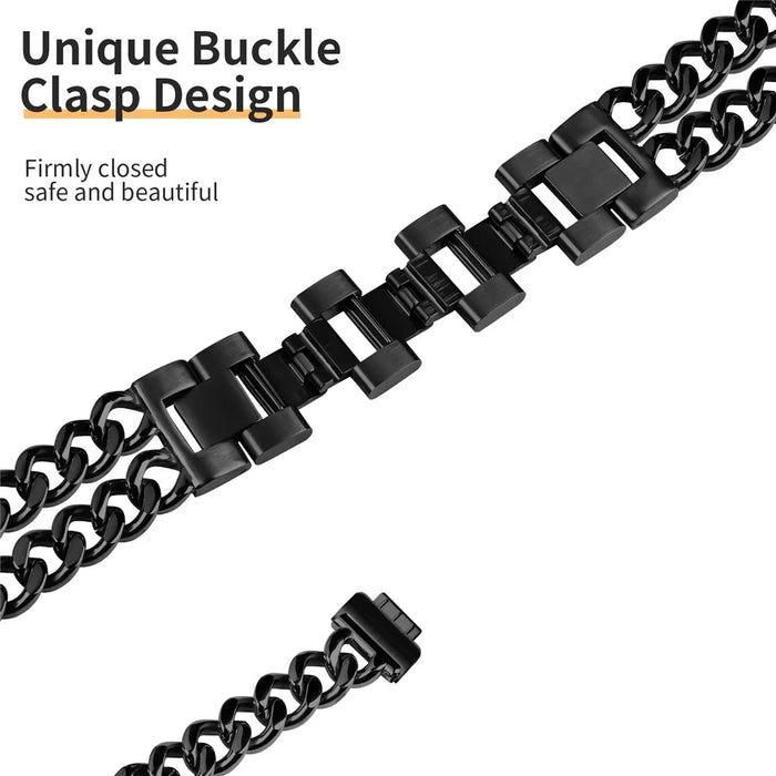 For Fitbit Inspire / Inspire HR / Inspire 2 Strap Circle Design Electroplating Stainless Steel Watch Bracelet - Black - 2