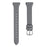 For Garmin Forerunner 245 / 245 Music Genuine Cow Leather Rhombus Imprinted Watch Strap - Grey - 1