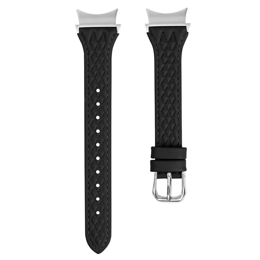 For Samsung Galaxy Watch FE 40mm / Watch4 / Watch5 / Watch4 Classic / Watch4 Active / Watch5 Active / Watch5 Pro Rhombus Watchband - Black - 1