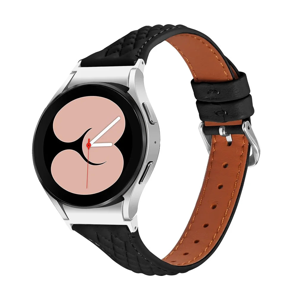 For Samsung Galaxy Watch FE 40mm / Watch4 / Watch5 / Watch4 Classic / Watch4 Active / Watch5 Active / Watch5 Pro Rhombus Watchband - Black - 2