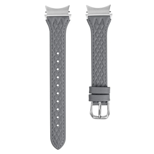 For Samsung Galaxy Watch6 40mm / 44mm / Watch6 Classic 43mm / 47mm Watch Strap Top-Layer Cow Leather Watchband - Grey - 1