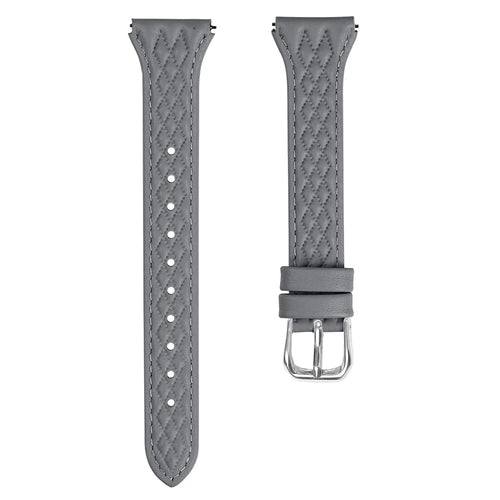 For Huami Amazfit Youth Edition 20mm Watchband Top-Layer Cow Leather Watch Strap - Grey - 1