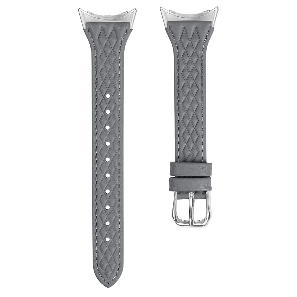 For Google Pixel Watch 4 41mm / Watch 3 41mm / Watch 2 / Watch Watchband Top-Layer Cow Leather Watch Band - Grey - 1
