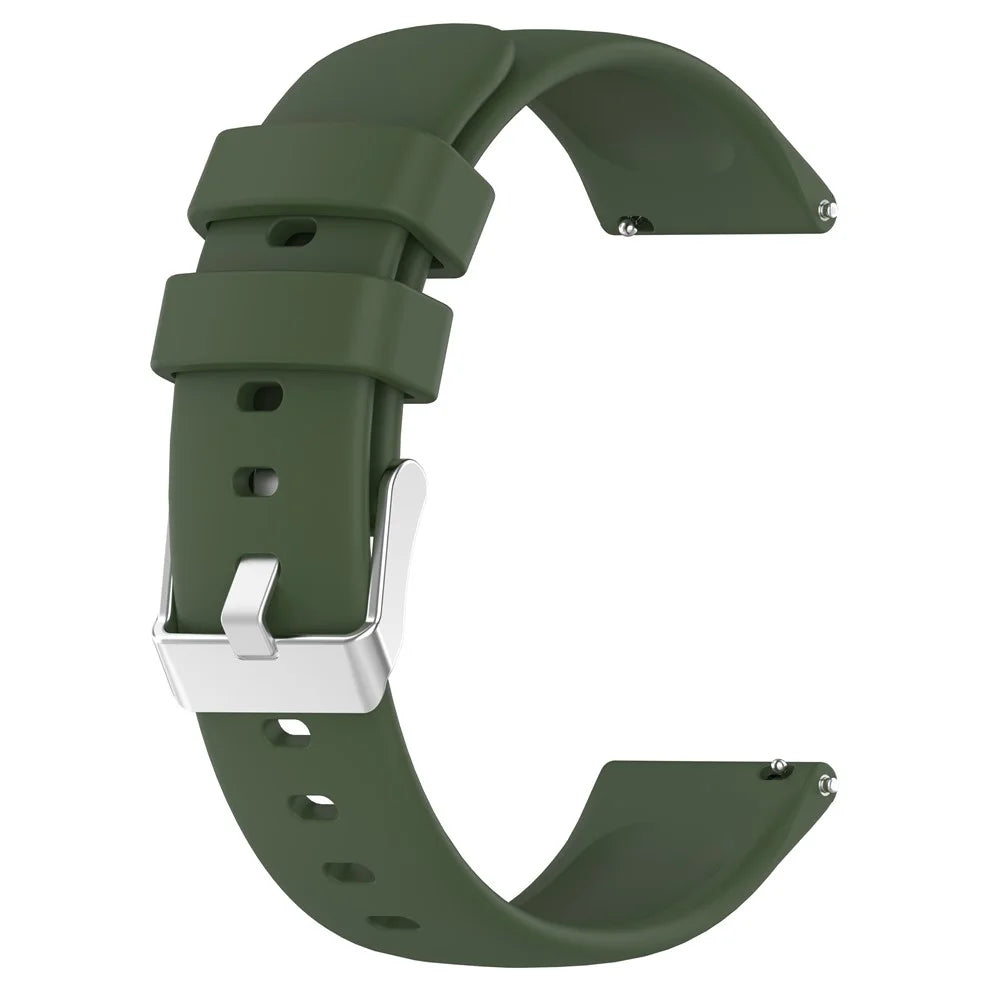 For Huami Amazfit Active / GTS 4 Mini Silicone Watch Band 20mm Replacement Strap - Army Green - 4