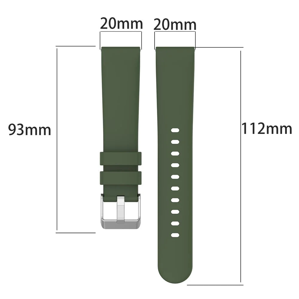 For Huami Amazfit Active / GTS 4 Mini Silicone Watch Band 20mm Replacement Strap - Army Green - 5