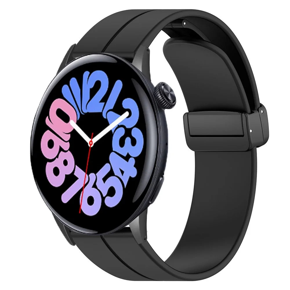 For vivo Watch 3 Band Silicone Sport Watch Straps with Folding Buckle - Black - 3