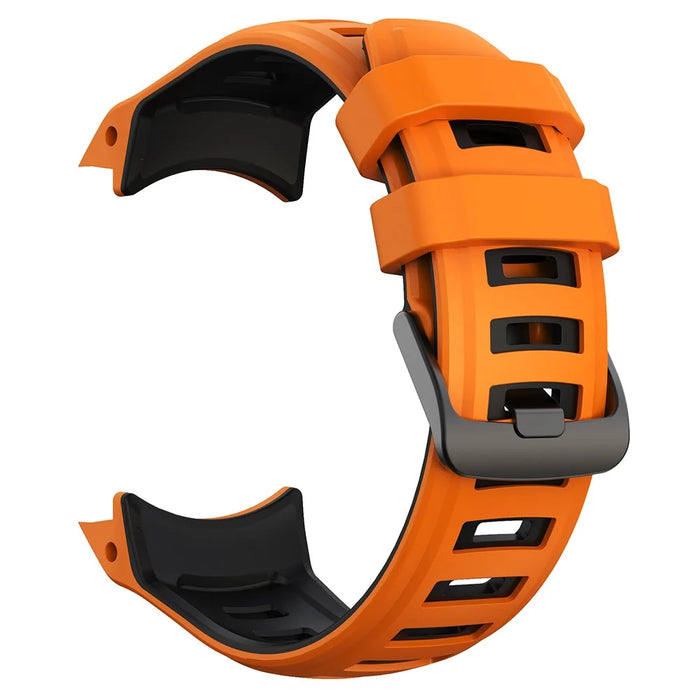 For Garmin Instinct 2X Silicone Watch Straps Dual Color Wrist Band - Orange+Black - 2