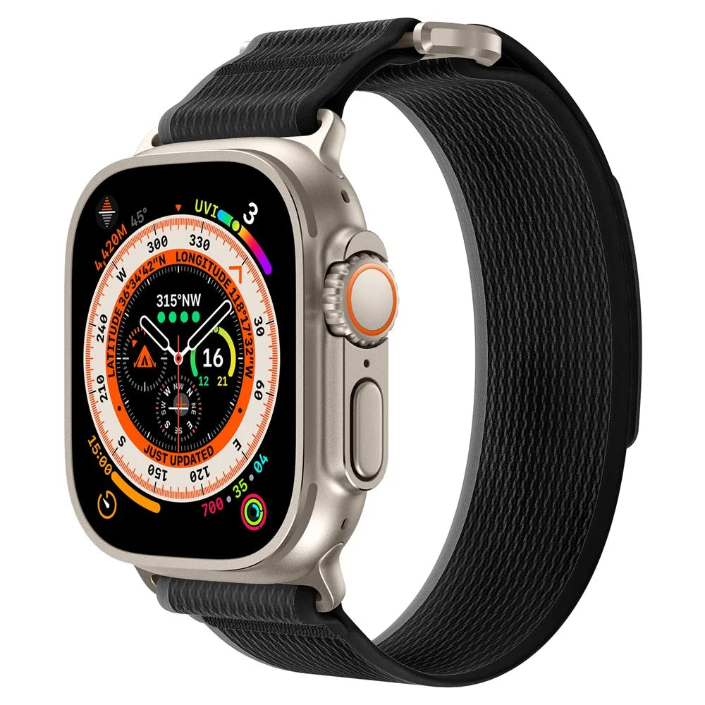 For Apple Watch Ultra 3 2 1 49mm / Series 11 10 46mm / 9 8 7 45mm / SE3 SE2 SE 6 5 4 44mm / 3 2 1 42mm Braided Loop Strap, Size: L - Black+Grey - 3