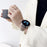 For Samsung Galaxy Watch3 45mm / Huawei Watch Ultimate Genuine Cow Leather 22mm Watch Band with Rhombus Pattern - Black - 3