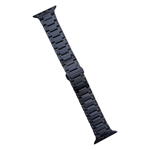 For Apple Watch Series 11 10 42mm / 9 8 7 41mm / SE3 SE2 SE 6 5 4 40mm / 3 2 1 38mm Stainless Steel Wrist Strap - Black - 1