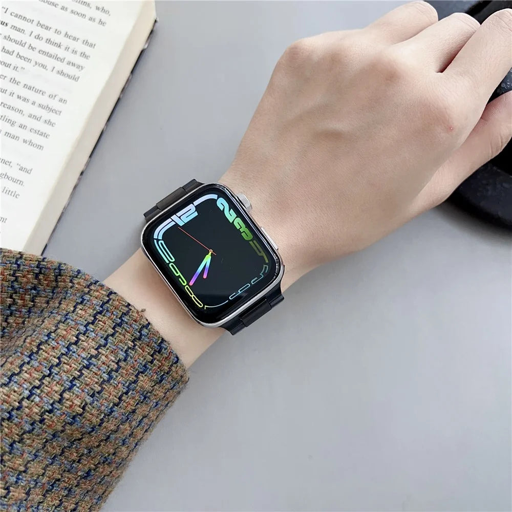 For Apple Watch Series 11 10 42mm / 9 8 7 41mm / SE3 SE2 SE 6 5 4 40mm / 3 2 1 38mm Stainless Steel Wrist Strap - Black - 2