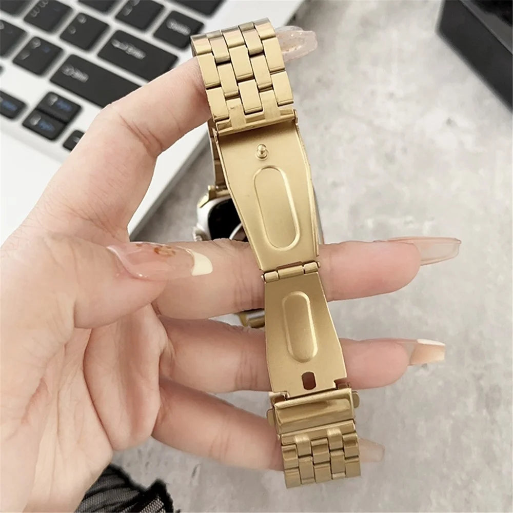 For Apple Watch Ultra 3 2 1 49mm / Series 11 10 46mm / 9 8 7 45mm / SE3 SE2 SE 6 5 4 44mm / 3 2 1 42mm Stainless Steel Strap - Black - 2