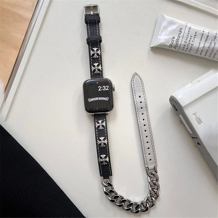 For Apple Watch Series 11 10 42mm / 9 8 7 41mm / SE3 SE2 SE 6 5 4 40mm / 3 2 1 38mm Leather Watch Band Bracelet - 2