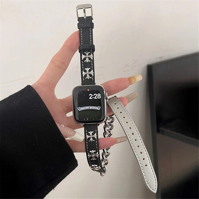 For Apple Watch Ultra 3 2 1 49mm / Series 11 10 46mm / 9 8 7 45mm / SE3 SE2 SE 6 5 4 44mm / 3 2 1 42mm Watch Band Double Loop Style - 1