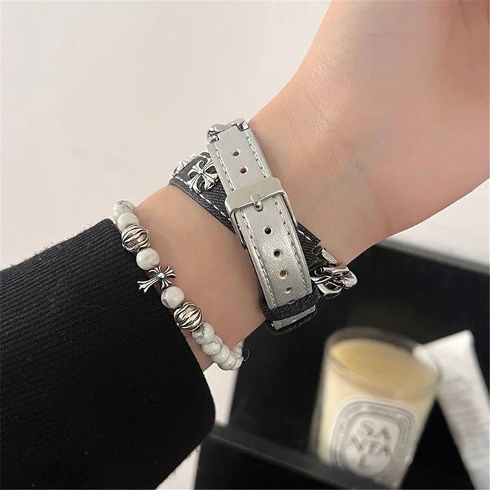 For Apple Watch Ultra 3 2 1 49mm / Series 11 10 46mm / 9 8 7 45mm / SE3 SE2 SE 6 5 4 44mm / 3 2 1 42mm Watch Band Double Loop Style - 3