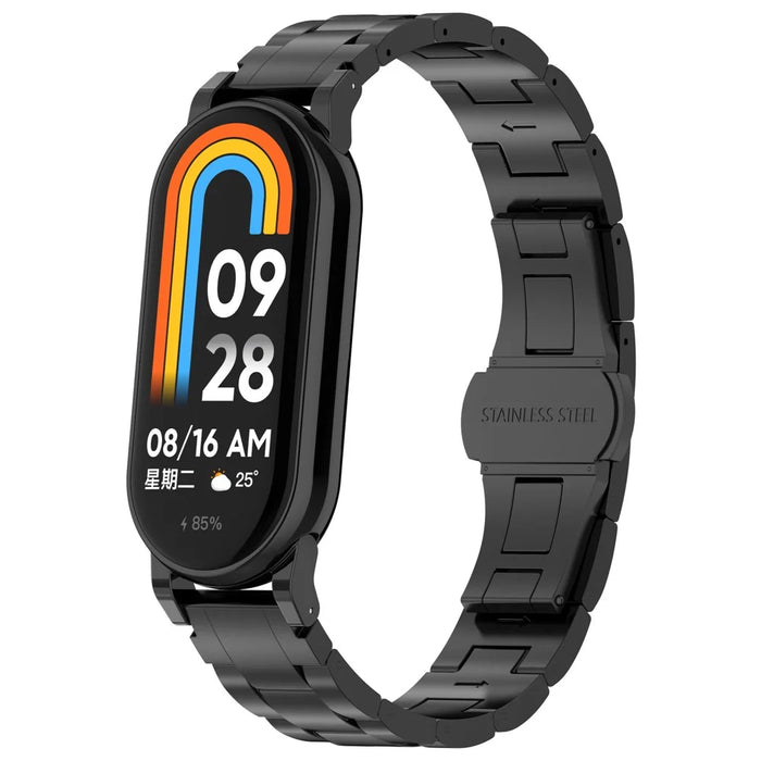 For Xiaomi Smart Band 9 NFC / 9 / 8 NFC / 8 Titanium Metal Strap Watch Bracelet Straps Replacement - Black - 4