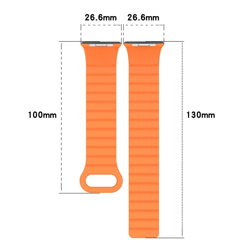 For Xiaomi Smart Band 10 Pro / 9 Pro / 8 Pro / Redmi Watch 6 / 5 / 4 Watch Band Dual Color Silicone Magnetic Wrist Strap - Starlight+Orange - 5