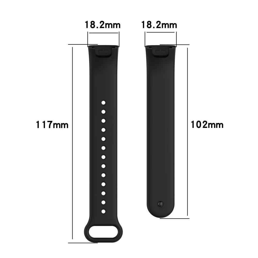 For Xiaomi Redmi Smart Band Pro Solid Color Wrist Band Replacement Silicone Watch Strap - Black - 4