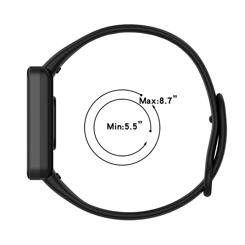 For Xiaomi Redmi Smart Band Pro Solid Color Wrist Band Replacement Silicone Watch Strap - Black - 5