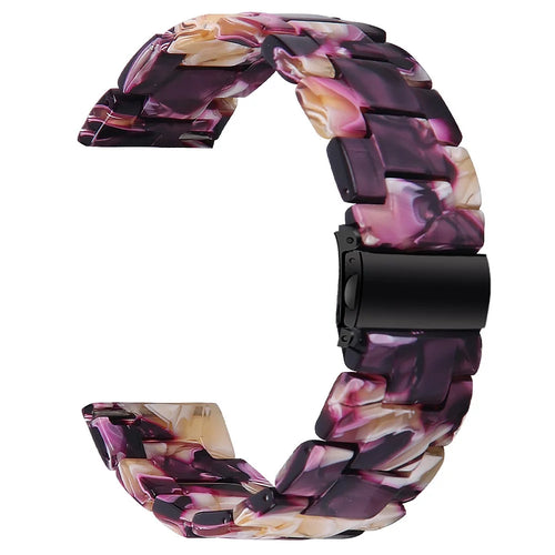 For Donerton P36 / P22 / P32 Resin Watch Band Waterproof Smart Watch Strap - Glitter Purple - 1