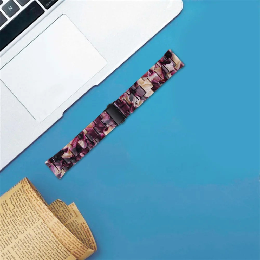 For Donerton P36 / P22 / P32 Resin Watch Band Waterproof Smart Watch Strap - Glitter Purple - 3