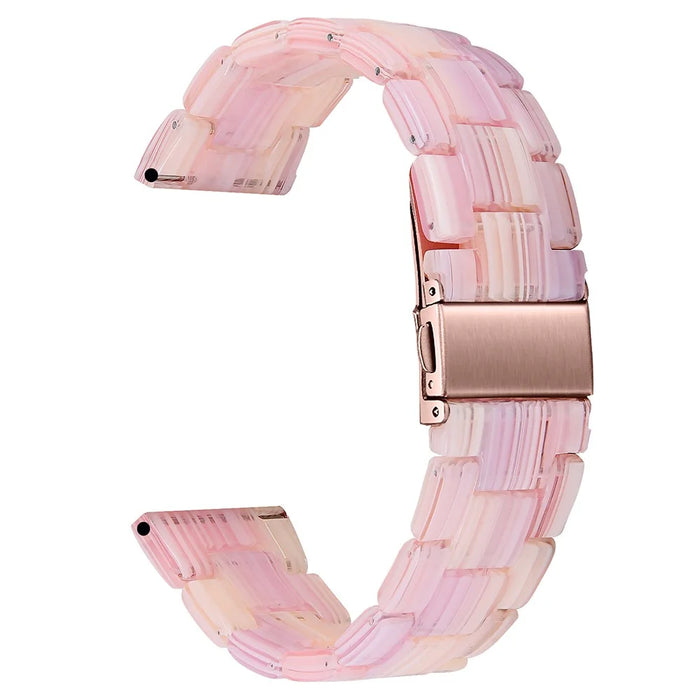 For FITVII HM08 Waterproof Watch Strap Replacement Resin Watch Band - Silk Pink - 1