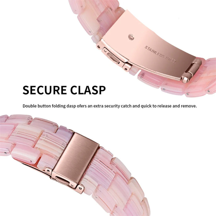 For FITVII HM08 Waterproof Watch Strap Replacement Resin Watch Band - Silk Pink - 2