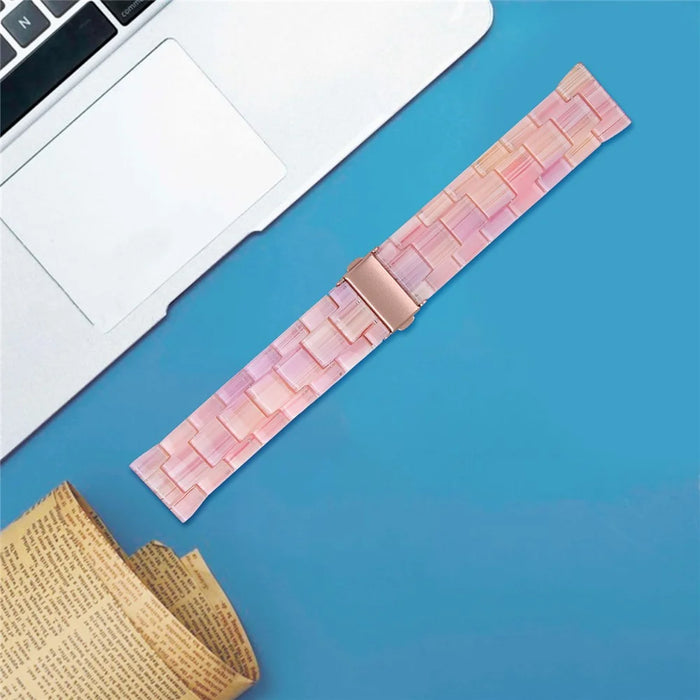 For FITVII HM08 Waterproof Watch Strap Replacement Resin Watch Band - Silk Pink - 3
