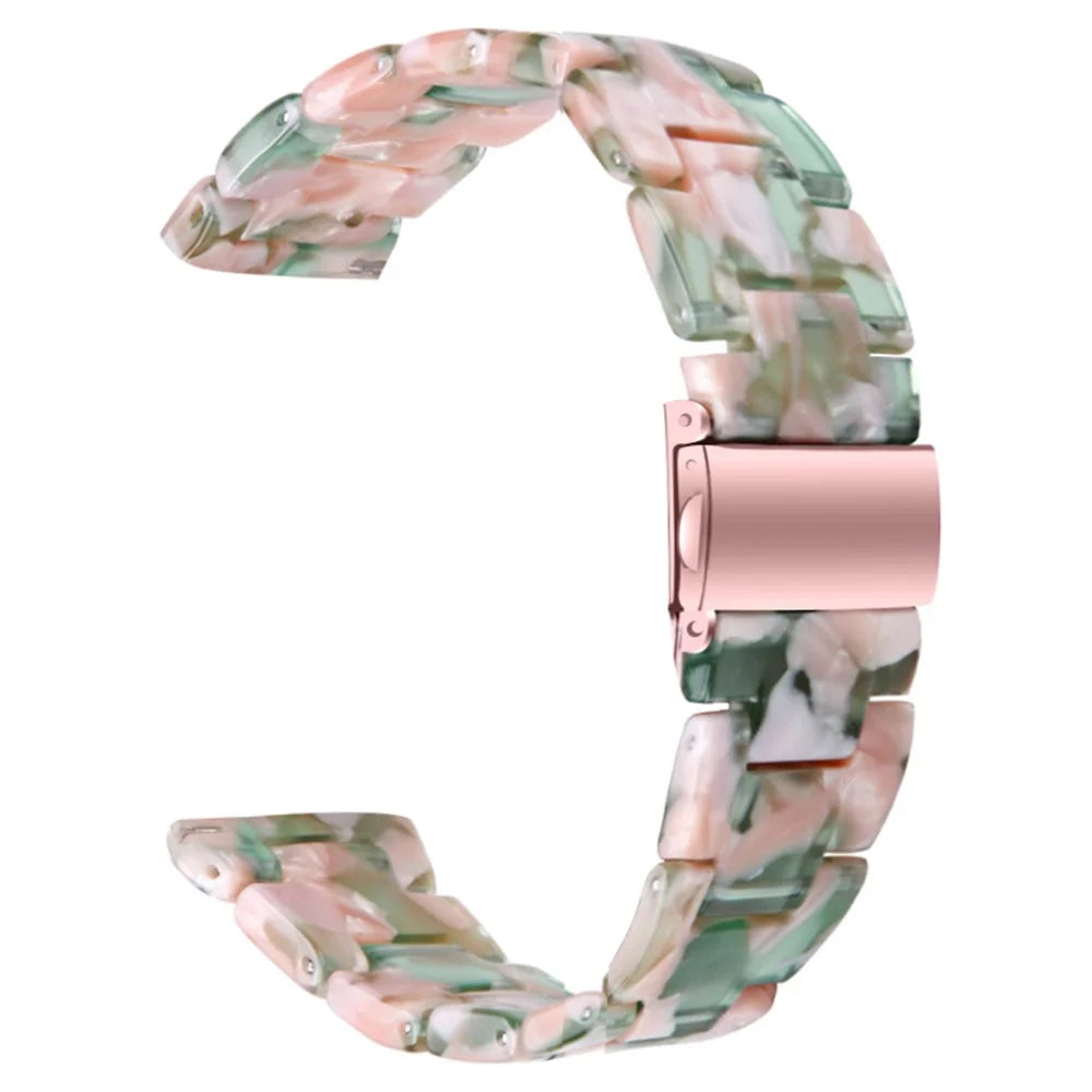 For AGPTEK LW31 Replacement Band Waterproof Resin Sports Watch Strap - Pink / Green - 1