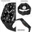 For Apple Watch Series 9 / 8 / 7 45mm TPU Replacement Strap with Stainless Steel Watch Case - Black - 4