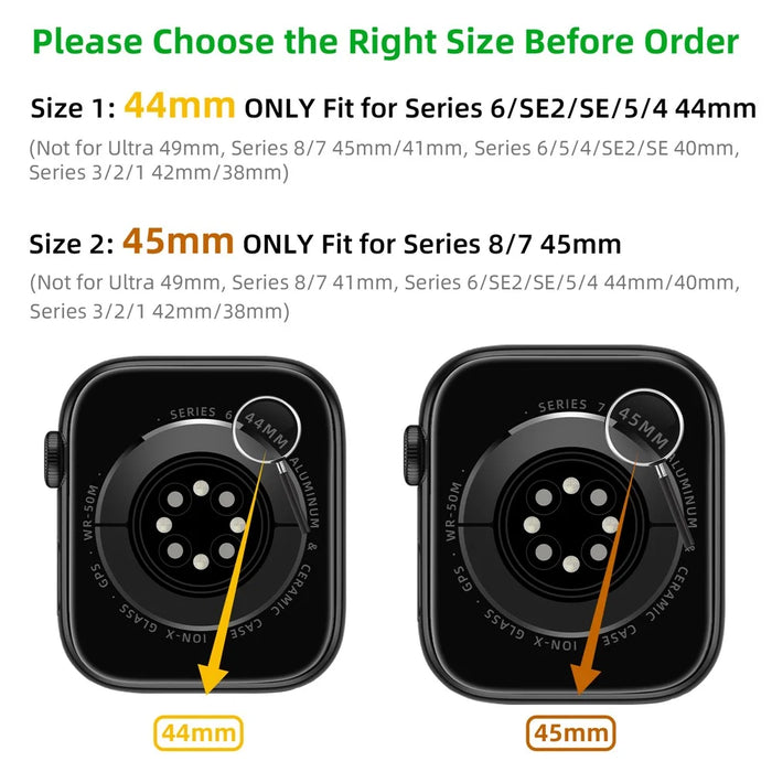 For Apple Watch Series 9 / 8 / 7 45mm TPU Replacement Strap with Stainless Steel Watch Case - Black - 6