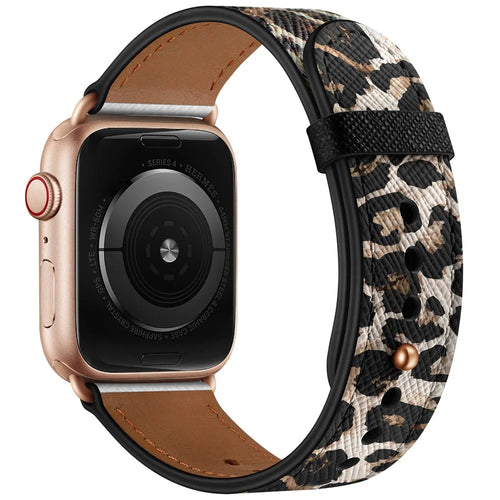 For Apple Watch Ultra 3 2 1 49mm / Series 11 10 46mm / 9 8 7 45mm / SE3 SE2 SE 6 5 4 44mm / 3 2 1 42mm Watch Band Strap - Leopard - 1