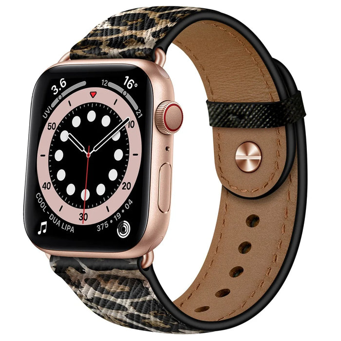 For Apple Watch Ultra 3 2 1 49mm / Series 11 10 46mm / 9 8 7 45mm / SE3 SE2 SE 6 5 4 44mm / 3 2 1 42mm Watch Band Strap - Leopard - 2