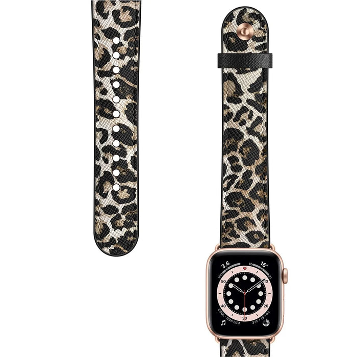 For Apple Watch Ultra 3 2 1 49mm / Series 11 10 46mm / 9 8 7 45mm / SE3 SE2 SE 6 5 4 44mm / 3 2 1 42mm Watch Band Strap - Leopard - 3