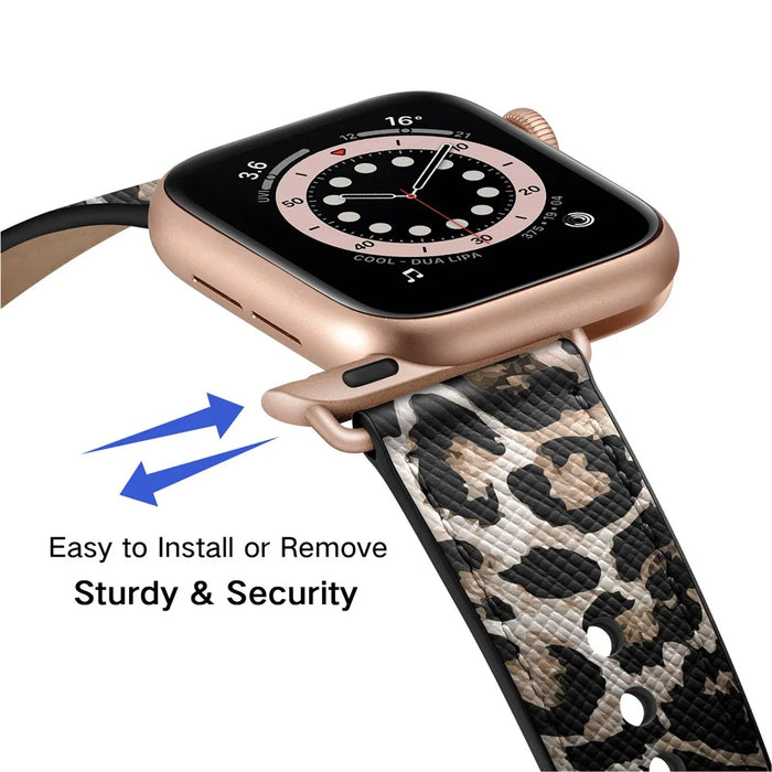 For Apple Watch Ultra 3 2 1 49mm / Series 11 10 46mm / 9 8 7 45mm / SE3 SE2 SE 6 5 4 44mm / 3 2 1 42mm Watch Band Strap - Leopard - 5