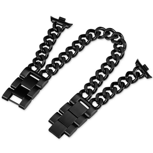 For Xiaomi Smart Band 10 Pro / 9 Pro / 8 Pro / Redmi Watch 6 / 5 / 4 Double-Circle Band Stainless Steel Watch Strap - Black - 1