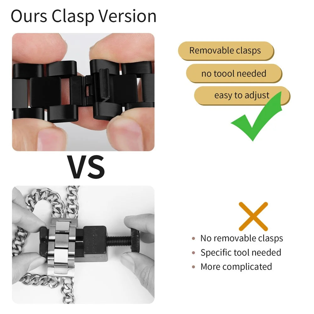 For Xiaomi Smart Band 10 Pro / 9 Pro / 8 Pro / Redmi Watch 6 / 5 / 4 Double-Circle Band Stainless Steel Watch Strap - Black - 3