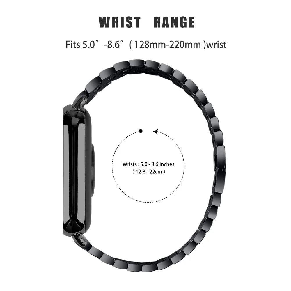 For Xiaomi Smart Band 10 Pro / 9 Pro / 8 Pro / Redmi Watch 6 / 5 / 4 Zinc Alloy Watch Band Rhinestones Decor Women Replacement Strap - Black+White - 4