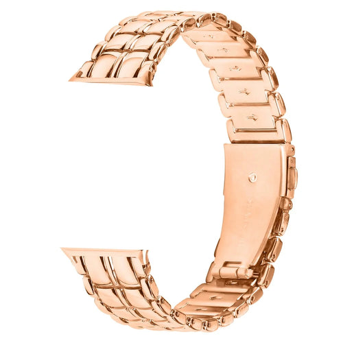 For Xiaomi Smart Band 10 Pro / 9 Pro / 8 Pro / Redmi Watch 6 / 5 / 4 Wrist Bracelet Metal Watch Strap Rhinestone Decor Band - Rose Gold - 1