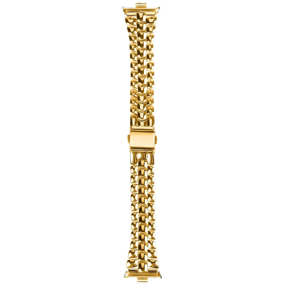 For Xiaomi Smart Band 10 Pro / 9 Pro / 8 Pro / Redmi Watch 6 / 5 / 4 Slim Metal Watch Band Strap with Rhinestone - Gold - 1