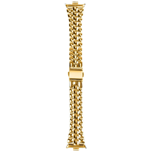 For Xiaomi Smart Band 10 Pro / 9 Pro / 8 Pro / Redmi Watch 6 / 5 / 4 Slim Metal Watch Band Strap with Rhinestone - Gold - 1