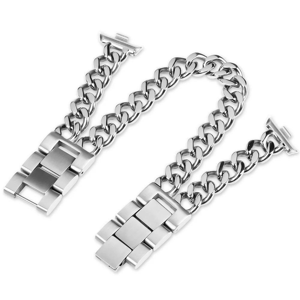 Watch Strap for Xiaomi Smart Band 10 Pro / 9 Pro / 8 Pro / Redmi Watch 6 / 5 / 4 Double-Circle Band Stainless Steel Bracelet - Silver - 1
