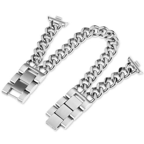 Watch Strap for Xiaomi Smart Band 10 Pro / 9 Pro / 8 Pro / Redmi Watch 6 / 5 / 4 Double-Circle Band Stainless Steel Bracelet - Silver - 1