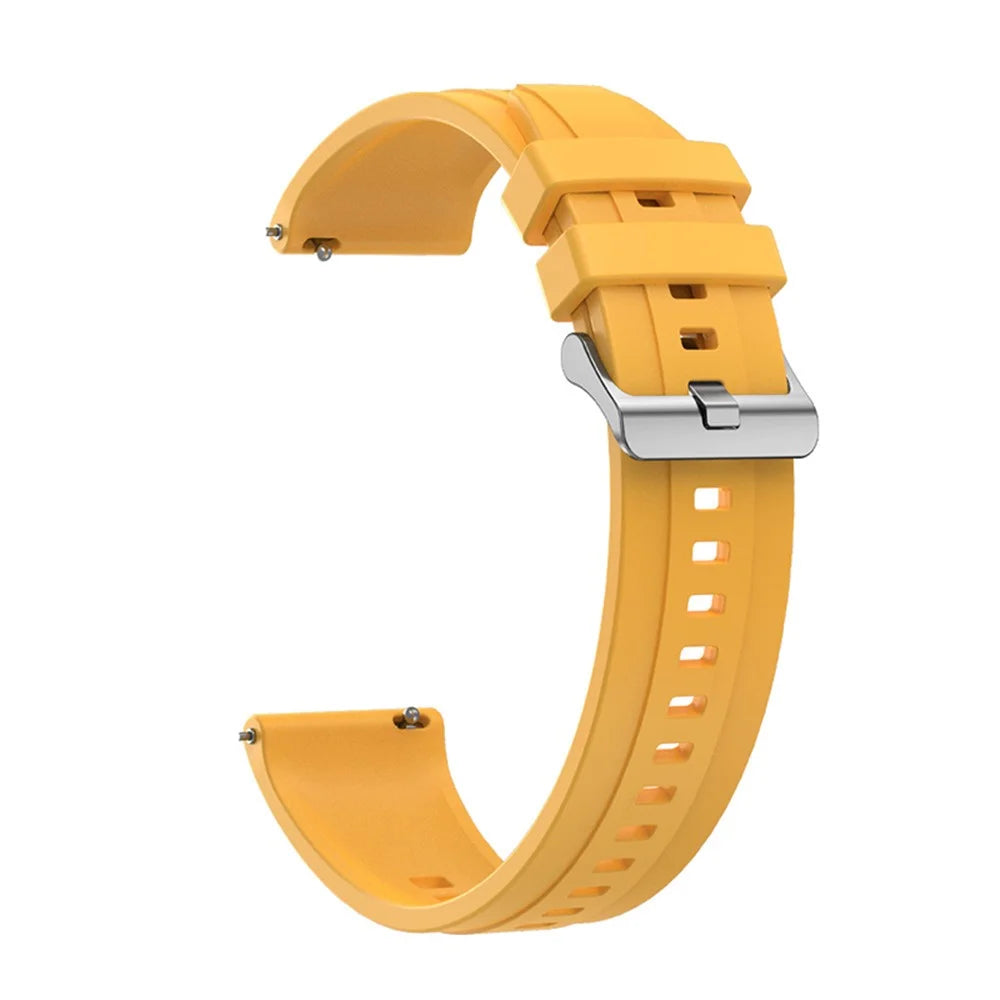 For Huawei Watch GT 4 41mm / Garmin Venu 3S 18mm Watch Strap Silicone Band Replacement - Dark Yellow - 3
