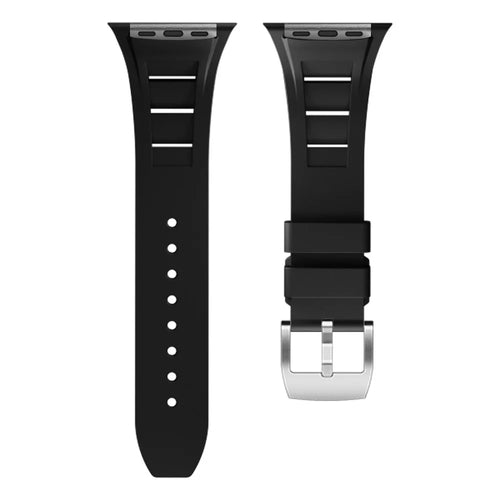 For Apple Watch Ultra 3 2 1 49mm / Series 11 10 46mm / 9 8 7 45mm / SE3 SE2 SE 6 5 4 44mm / 3 2 1 42mm Silicone Watch Band - Black - 1