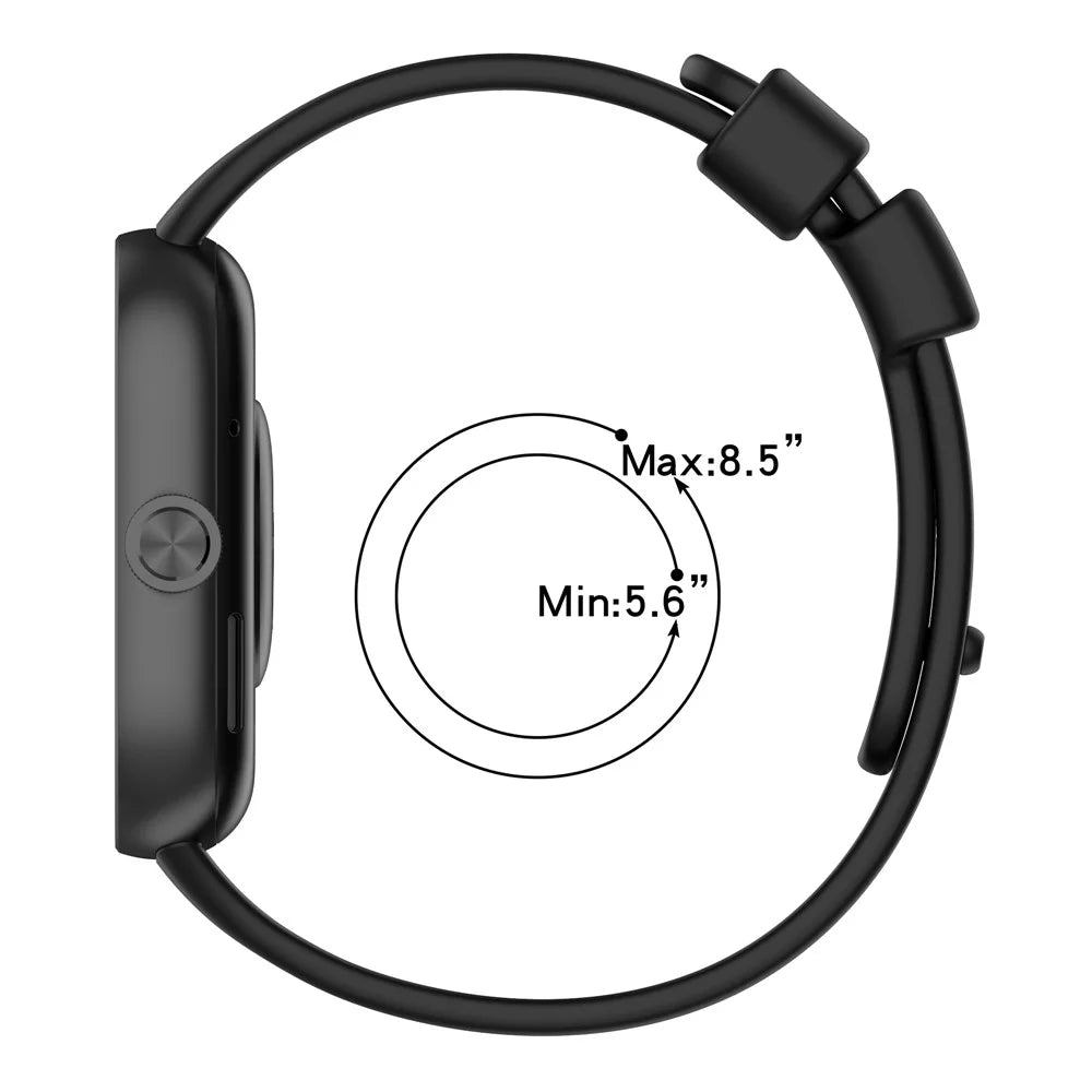 For Xiaomi Smart Band 10 Pro / 9 Pro / 8 Pro / Redmi Watch 6 / 5 / 4 Smartwatch Band Replacement Silicone Strap - Black - 5