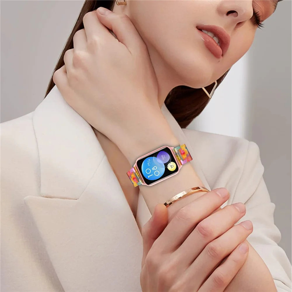 Watch Strap for Xiaomi Smart Band 10 Pro / 9 Pro / 8 Pro / Redmi Watch 6 / 5 / 4 D-Shape Resin Replacement Watchband - Rainbow - 4